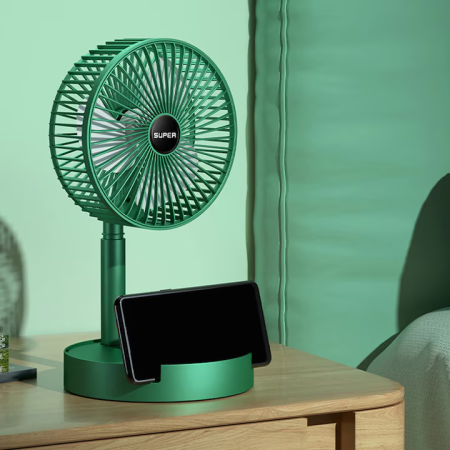 Ventilator Portabil de Birou, 3 Trepte de Viteză, Alimentare USB 5V, Putere 10W, Cap Reglabil, Motor Silențios, Design Compact și Extensibil, Dimensiuni 36,5 × 16,5 × 9 cm, Ideal pentru Acasă și Birou [2]