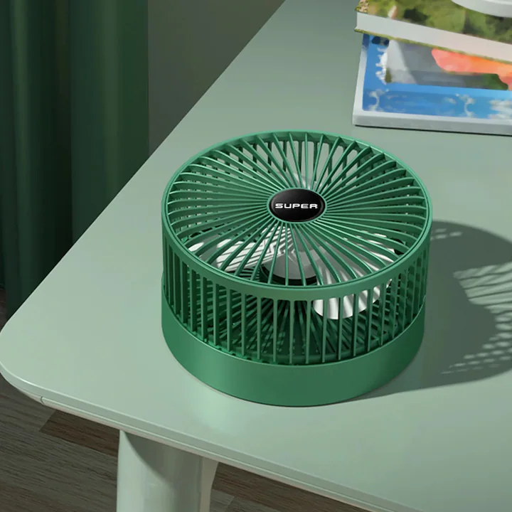 Ventilator Portabil de Birou, 3 Trepte de Viteză, Alimentare USB 5V, Putere 10W, Cap Reglabil, Motor Silențios, Design Compact și Extensibil, Dimensiuni 36,5 × 16,5 × 9 cm, Ideal pentru Acasă și Birou [4]