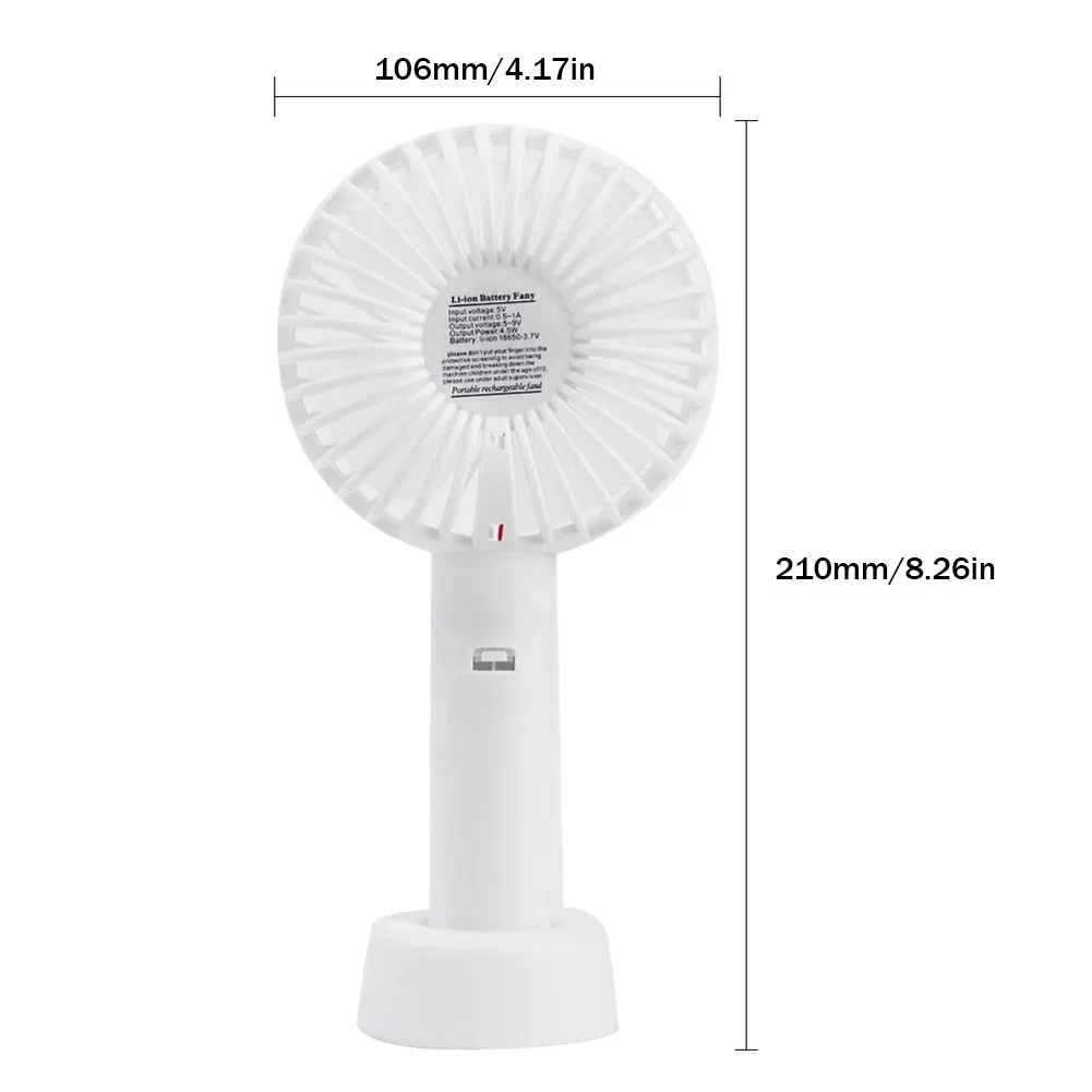 Ventilator Portabil de Mână, Acumulator Reîncărcabil 2000 mAh, Alimentare USB 5V, 3 Trepte de Viteză, Putere 5W, Flux Natural de Aer, Design Compact și Ușor de Transport [5]