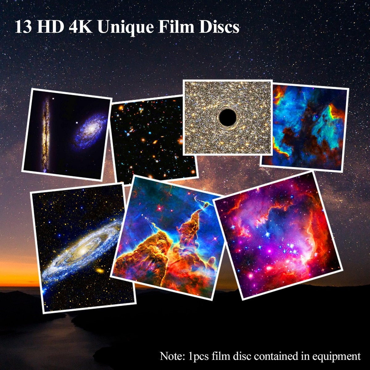 13 az 1-ben Galaxy Éjjeli Lámpa és Csillagos Égbolt Projektor – HD Vetítés, 360°-os Forgatás, USB Tápellátás, 10 W, Gömb Kialakítás, Fekete-Fehér, Hálószobába [22]