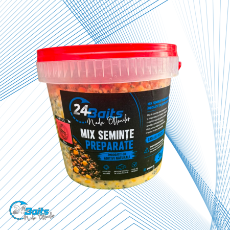 Seminte pentru nadit - Mix de Semințe Preparate Krill 3 kg – Porumb și Cânepă Fierte | 24Baits