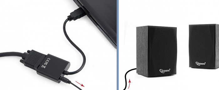 Adaptor HDMI la VGA cu audio T-M, Gembird A-HDMI-VGA-03 [3]