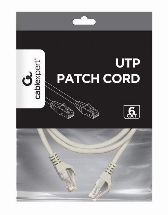 Cablu patch UTP GEMBIRD Cat6, cupru-aluminiu 1 m, Gri, AWG26 [2]