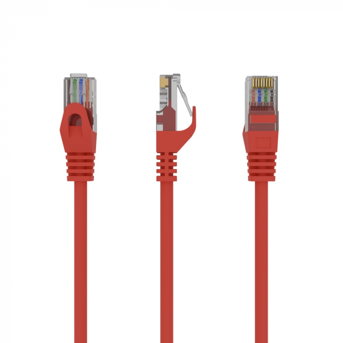 Cablu patch UTP GEMBIRD Cat6, cupru-aluminiu, 0.25 m, Rosu, AWG26 [1]