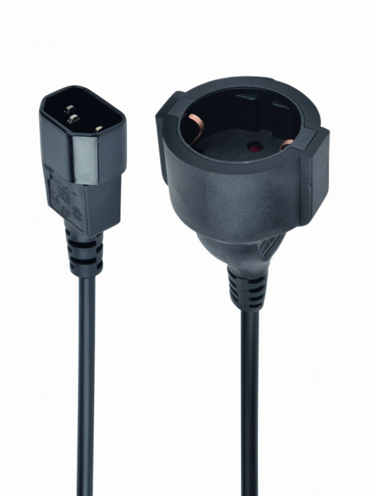 Cablu prelungitor pentru UPS C14 la Schuko 0.15m, Gembird PC-SFC14M-01 [3]
