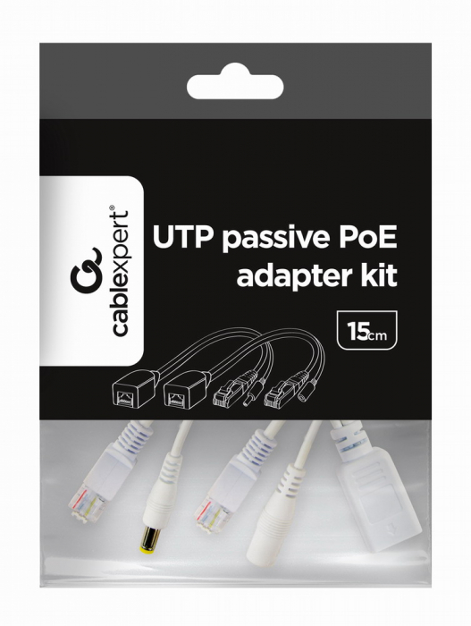 Kit adaptor pasiv POE UTP , Gembird, PP12-POE-0.15M-W , 0.15 m [2]