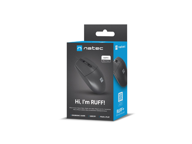 Mouse Natec Ruff  Plus 1200 DPI cu fir 1.8M USB Negru [1]