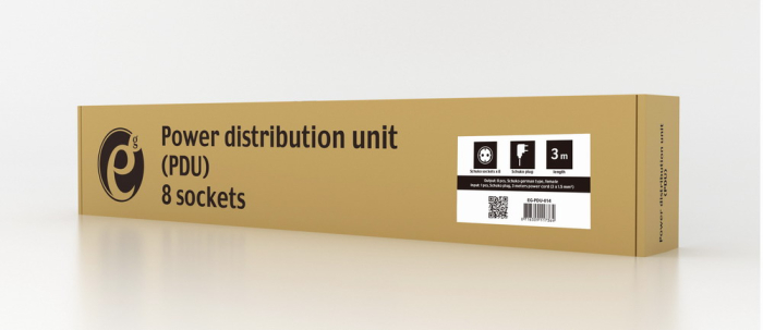 Prelungitor GEMBIRD PDU C14 la 8 x Schuko 3m 1U 16A EG-PDU-014 [4]