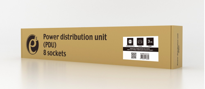 Prelungitor GEMBIRD PDU C14 la 8 x Schuko 3m 1U 10A EG-PDU-014-C14 [5]