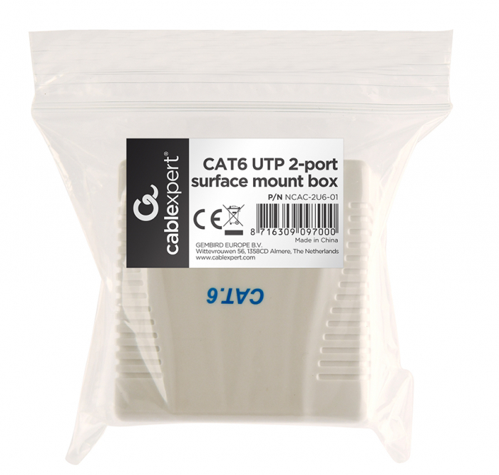 Priza de Retea 2 Porturi UTP Aplicata CAT6, GEMBIRD [2]