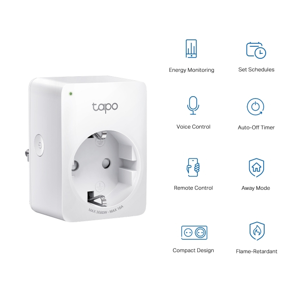 Priza inteligenta TP-LINK Tapo P110, Wi-Fi, 3680W, 16A, alb [3]