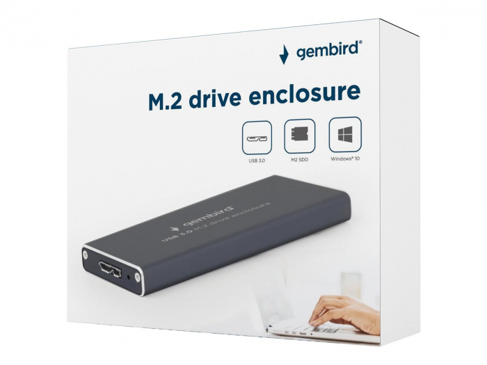 Rack extern USB 3.1 pentru SSD M.2 SATA Negru, Gembird [1]