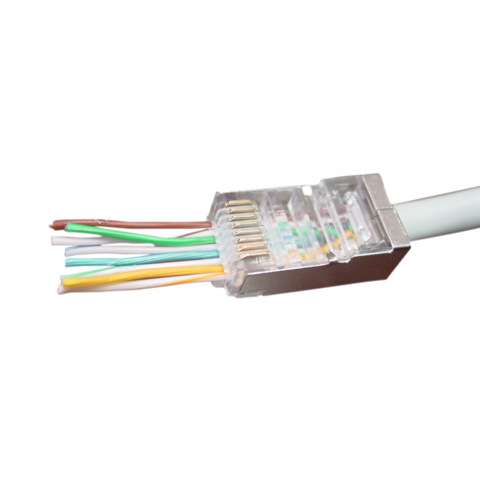Set 10 conectori RJ45 FTP Universal pass-through , Gembird LC-PTF-01/10 [3]