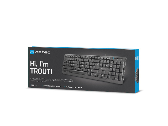 Tastatura  NATEC NKL-0967 Trout Slim USB, US Layout Slim, Neagra [1]