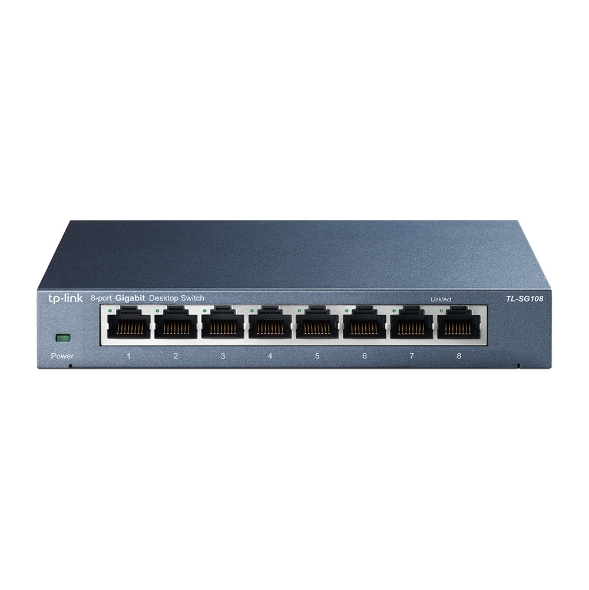 TPLINK TL-SG108 TP-Link 8-port Desktop Gigabit Switch, 8 10/100/1000M RJ45 ports, steel case [3]