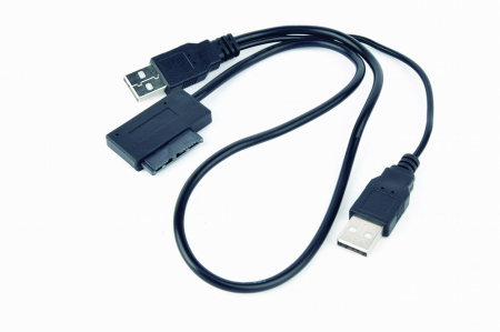Cablu Adaptor 2 x USB la Slim SATA HDD 0.5m, Gembird A-USATA-01 [9]