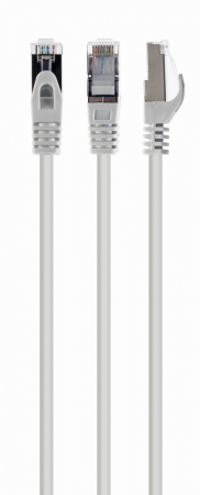 Cabluri Retea - Cablu patch S/FTP GEMBIRD Cat6a, LSZH, cupru, 3 m, alb, AWG27, dublu ecranat PP6A-LSZHCU-W-3M