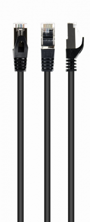 Cabluri Retea - Cablu patch S/FTP GEMBIRD Cat6a, LSZH, cupru, 5 m, negru, AWG27, dublu ecranat PP6A-LSZHCU-BK-5M
