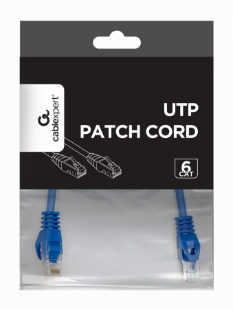 Cablu patch UTP GEMBIRD Cat6, cupru-aluminiu, 0.25 m, Albastru, AWG26 [1]