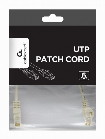Cablu patch UTP GEMBIRD Cat6, cupru-aluminiu, 0.25 m, Gri, AWG26 [1]