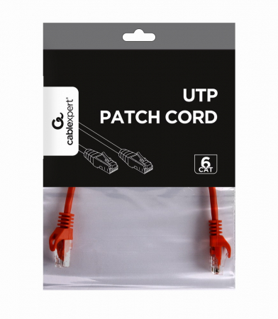 Cablu patch UTP GEMBIRD Cat6, cupru-aluminiu, 0.25 m, Rosu, AWG26 [1]