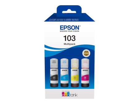 Imprimante,Scannere & Consumabile - Cerneala originala EPSON 103 EcoTank Multipack C13T00S64A, negru, cyan, galben, magenta