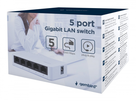 Switch-uri - Gembird NSW-G5-01 Switch cu 5 porturi Gigabit LAN