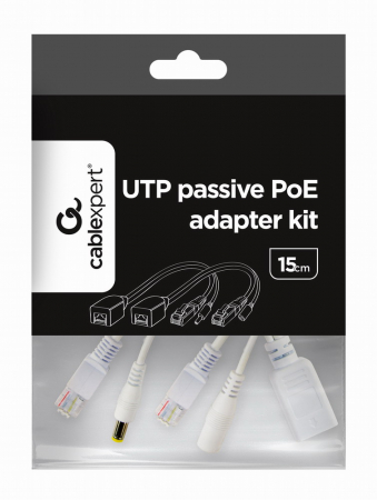 Kit adaptor pasiv POE UTP , Gembird, PP12-POE-0.15M-W , 0.15 m [1]