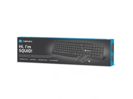 Periferice & Accesorii - Set Wireless Tastatura si Mouse wireless Natec, Squid, Negru