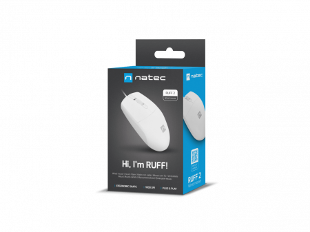 Mouse Natec Ruff 2 1000 DPI  cu fir 1.5M USB Alb [0]