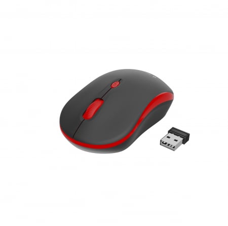 Mouse, wireless Gembird, 1600 dpi, Negru / Rosu [1]