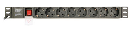 Prelungitor GEMBIRD PDU C14 la 8 x Schuko 3m 1U 10A EG-PDU-014-C14 [1]
