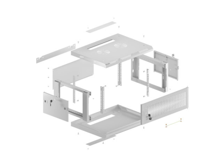 Rack 19" Lanberg 4U 600X450 Gri , Usa Metalica Perforata (Pachet Plat) [9]