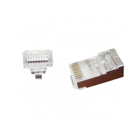Set 10 conectori RJ45 FTP Universal pass-through , Gembird LC-PTF-01/10 [1]