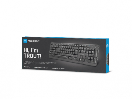 Tastaturi - Tastatura  NATEC NKL-0967 Trout Slim USB, US Layout Slim, Neagra