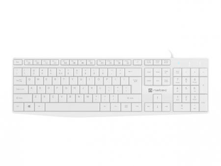 Tastatura NATEC NKL-1951 NAUTILUS SLIM USB US Layout Slim Alba