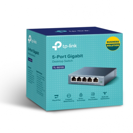 Switch-uri - TP-LINK 5-port Metal Gigabit Switch 5 10/100/1000M RJ45 ports supports GMP Snooping IEEE 802.1p QoS (NON)(RSE)(EUR)