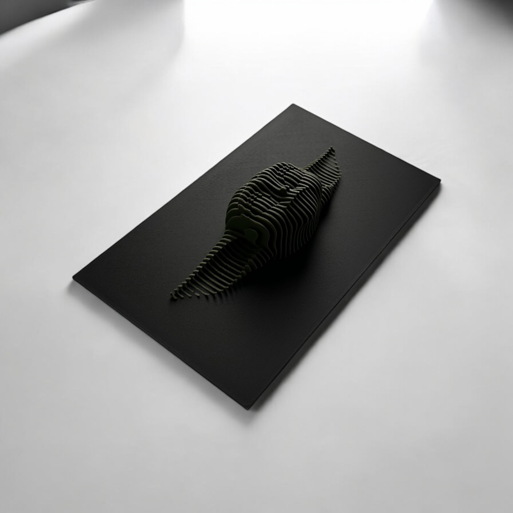 Tablou 3D in Relief Grogu (Baby Yoda) “ Sculptura Printata 3D, Baza Neagra, Contrast de Culoare, Inspirat din Star Wars [4]