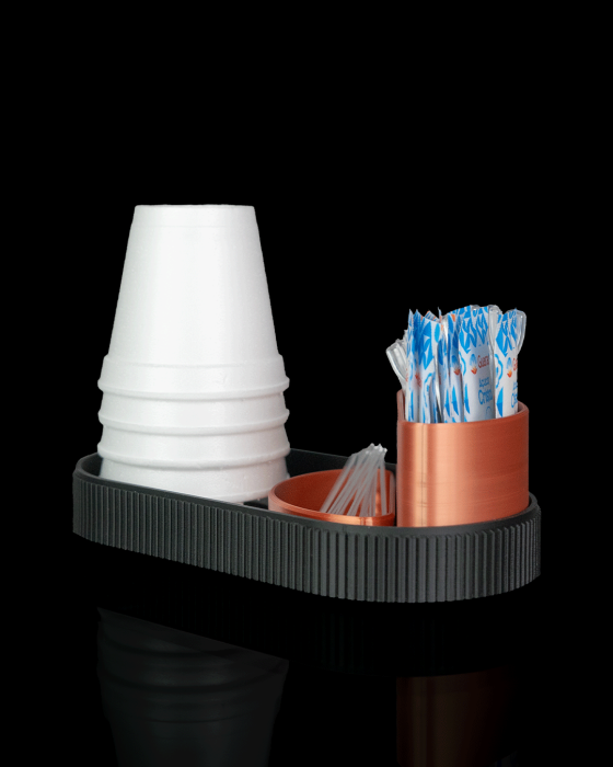 Organizator Cafea Premium din PLA – Suport pentru Pahare, Paletine și Zahăr [2]