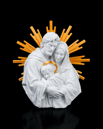 Decor - Figurină 3D „Sfânta Familie” – simbol al luminii și speranței de Paște