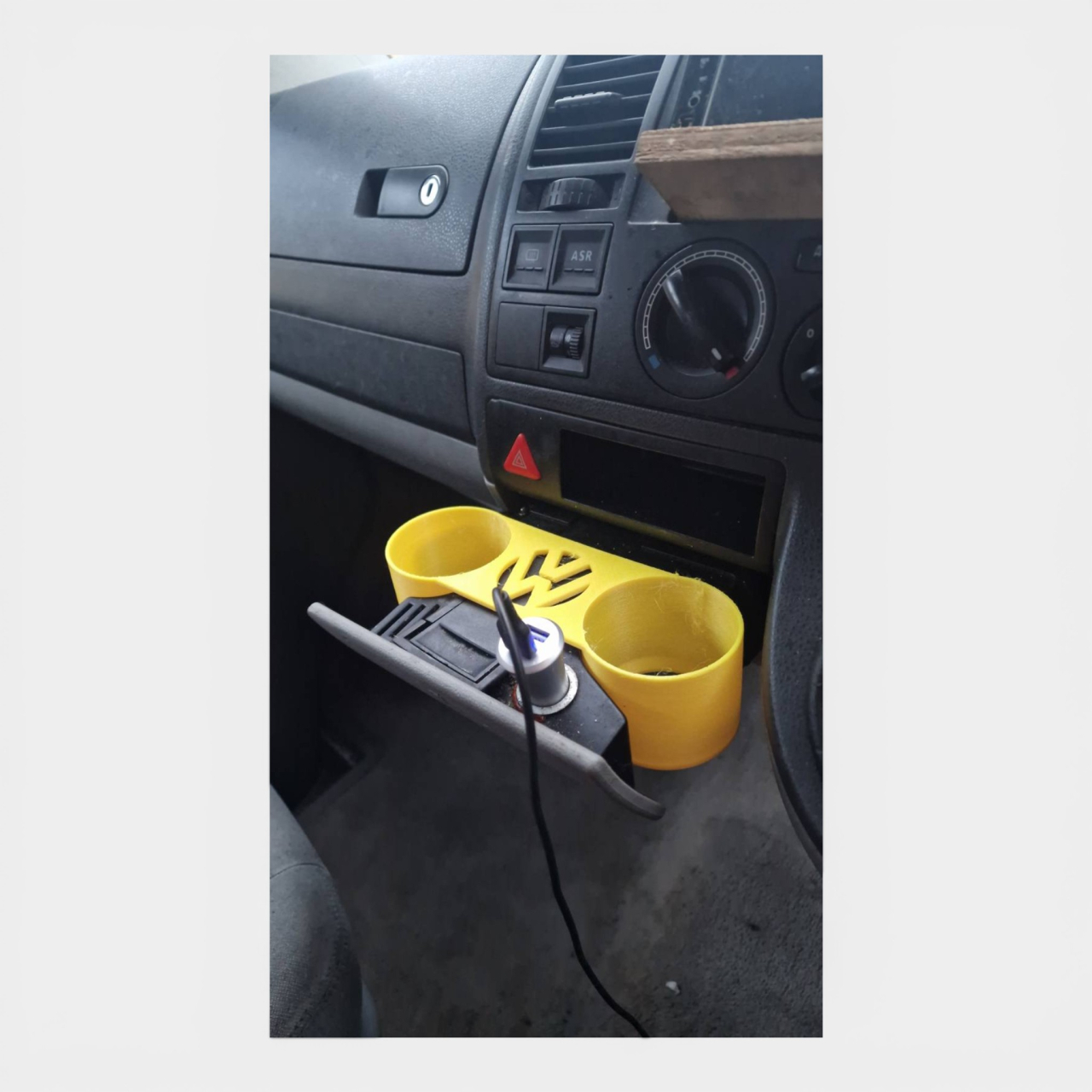 Suport Pahare Dublu (Cup Holder) cu Logo - VW Transporter / Multivan T5 [2]