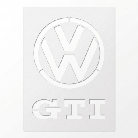 Detailing - Șablon Detailing Auto "VW & GTI" (Stencil) pentru Mochetă și Covorașe