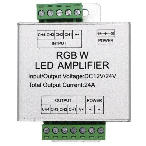 Accesorii iluminat - Amplificator de semnal pentru banda LED 4LED A4MW-CTR-RGB-AMP-4A-01, RGB multicolor