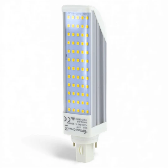 Surse de lumina LED - Bec LED 4LED PL-G24-Round-60xSMD5050, 11W, 3000K alb cald