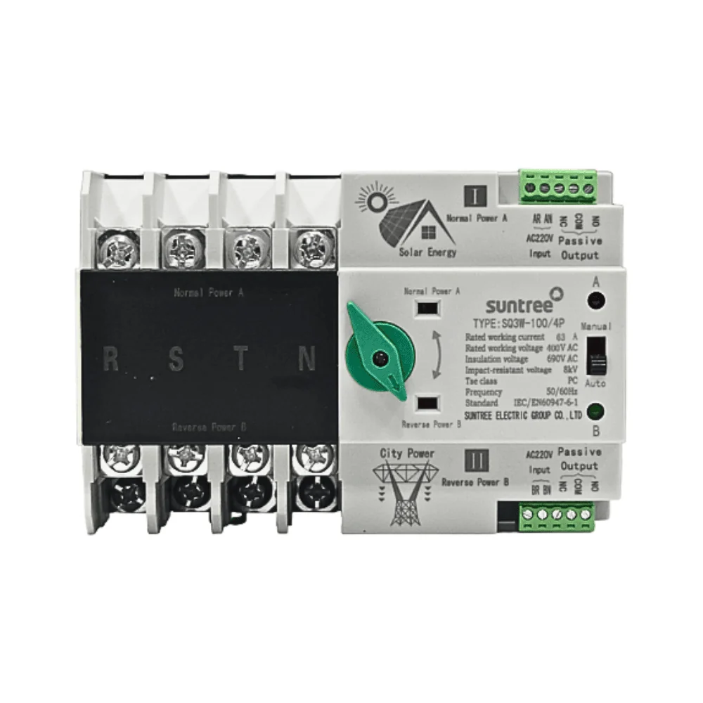 Accesorii - Comutator automat de transfer ATS Suntree SQ8W-100/4 4P 400V 63A trifazat