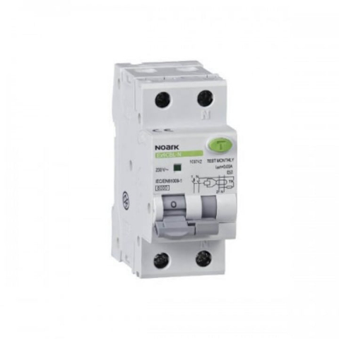 Sisteme de prindere-fixare - Noark Siguranta automata cu protectie diferentiala 32A 2P, tip AC, 30mA, 4,5kA, Noark