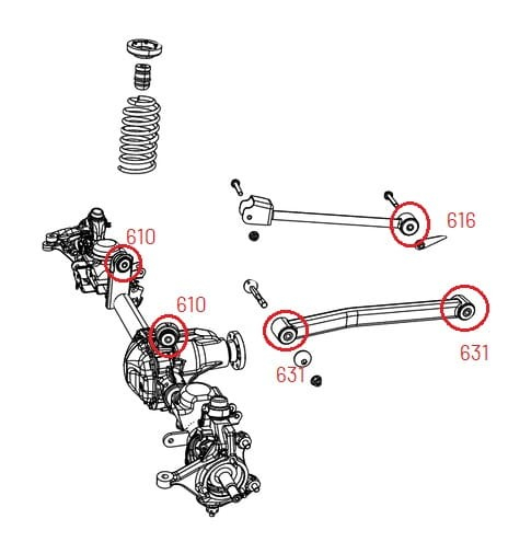 Kit complet bucșe poliuretan Jeep Wrangler JK [2]