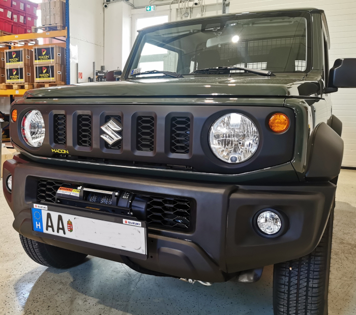 Placă troliu dedicată Suzuki Jimny 2018+ - montaj deasupra bării - pentru troliu 6000 lbs [6]