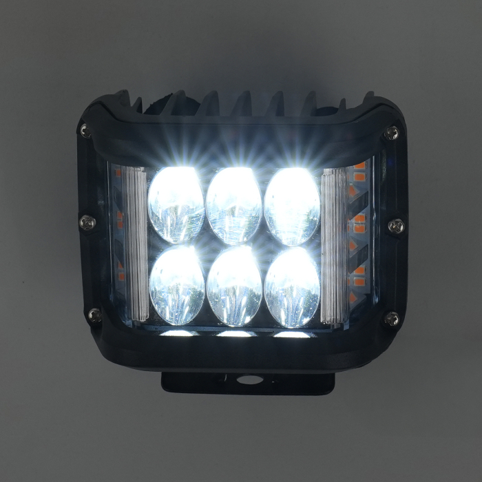 Proiector LED patrat 60W cu stroboscop galben - 12-24V [4]