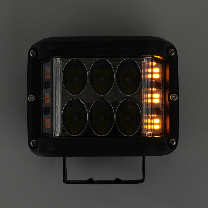 Proiector LED patrat 60W cu stroboscop galben - 12-24V [5]